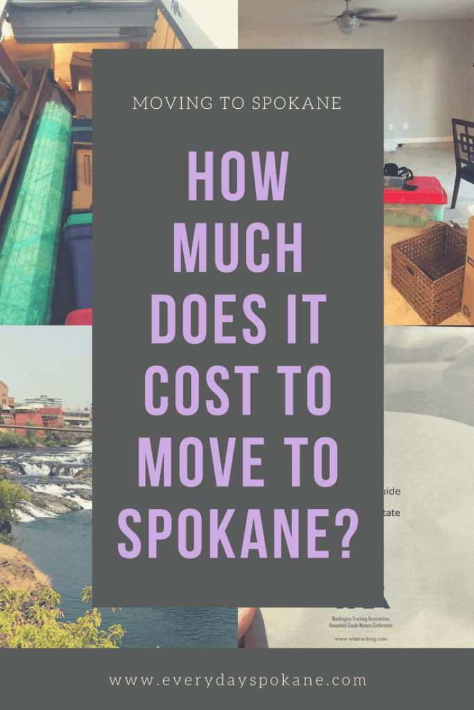 Image of Pinterest pin, how much does it cost to move to Spokane?