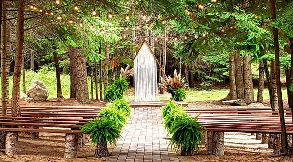 Quail Run Ranch outdoor gathering space, perfect for a fall wedding in Spokane.