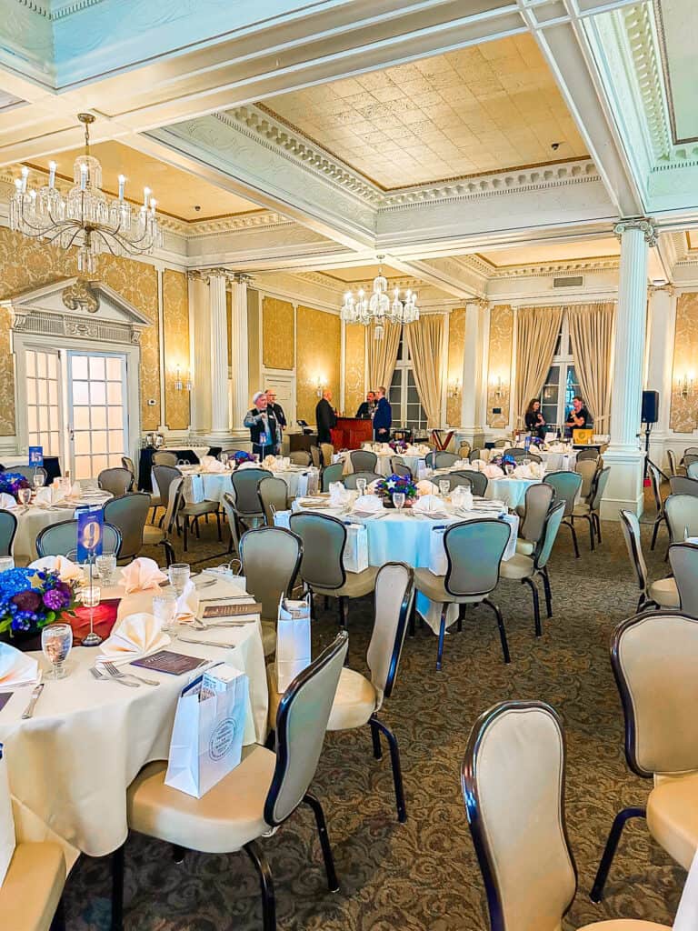 A photo of the Georgian Room at the Spokane Club decorated for a Trending Northwest party.